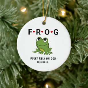 Hjärtvårdens Personlig är helt beroende av Gud Fro Julgransprydnad Keramik