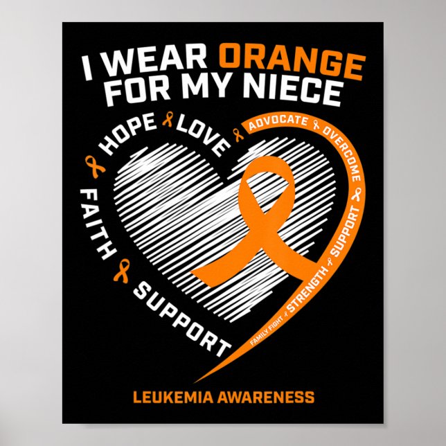 Hjärtvårdsband för min Niece Leukemia Awarenes Ora Poster (Framsidan)