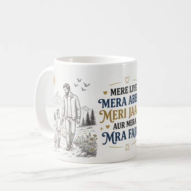 Hjärtvärmande faderpresent kaffemugg (Framsida vänster)