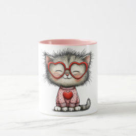 Hjärtvärmande kaffemug med leende kattunge mugg