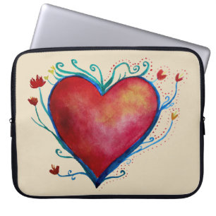 Hjärtvattenfärg Art Neoprene Laptop sleeve 15 tum