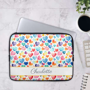Hjärtvattenfärg Färgt specialnamn för Cute Kärlek Laptop Fodral