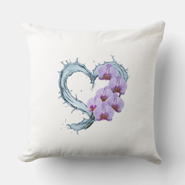 Hjärtvinen Dekorativ kudde med Lila Orchid (Framsida)