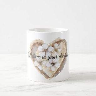 Hjärtvit Blommigt Kaffemugg