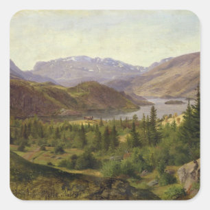 Hjelle i Valders, Tile Fjord, 1835 Fyrkantigt Klistermärke