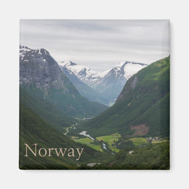 Hjelle valley i Norge textmagnet Magnet (Framsidan)