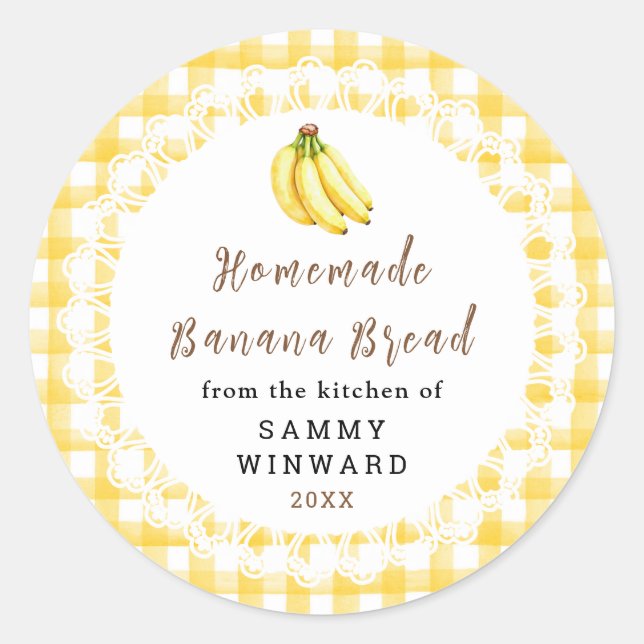 Hjemmagjord Banansk Bröd Etikett (Framsida)