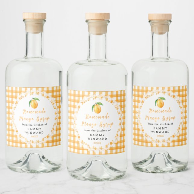 Hjemmagjord Mangosirap Flasketikett Spritflaskor Etikett (Flaskor)