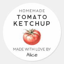Hjemmelaget tomatketchup-etikett