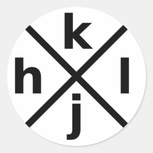 Hjkl for Hardcore VI/Vim Hackers - Round Sticker Runt Klistermärke