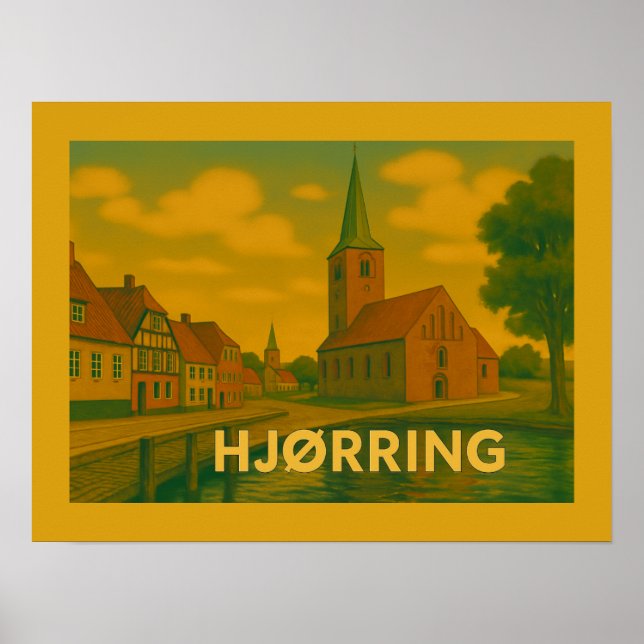 Hjørring Danmark Kyrka Poster (Framsidan)
