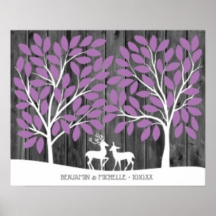 Hjort - 100 Namnteckning alternativ för gäst Bok Poster