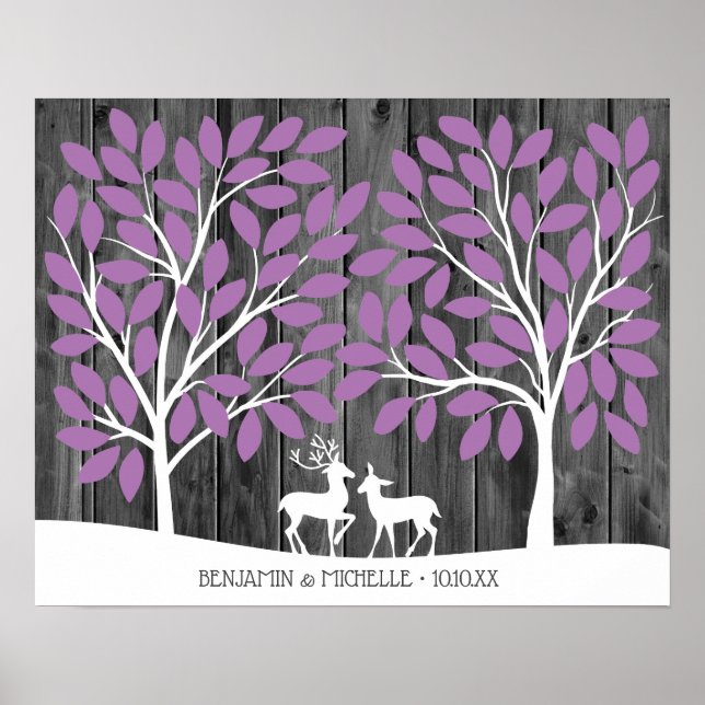 Hjort - 100 Namnteckning alternativ för gäst Bok Poster (Framsidan)