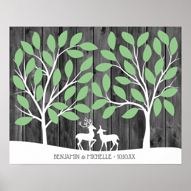 Hjort - 50 Namnteckning Guest Bok Alternative Poster (Framsidan)