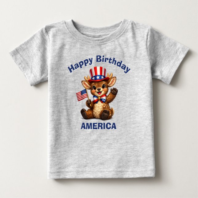 Hjort (5c) Patriotisk Barn T-Shirt (Framsida)
