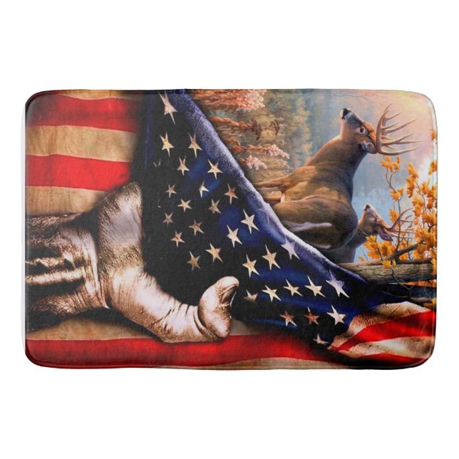 Hjort American Flagga Blanket Badrumsmatta (Framsidan)