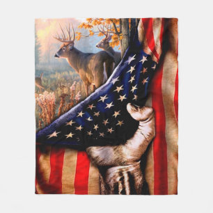 Hjort American Flagga Blanket Fleecefilt