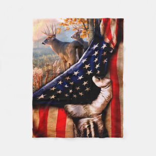 Hjort American Flagga Blanket Fleecefilt