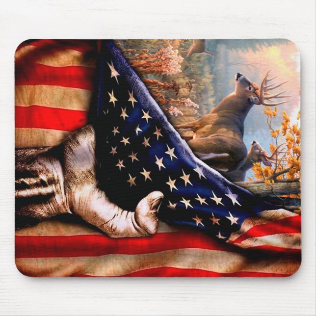 Hjort American Flagga Blanket Musmatta (Framsidan)