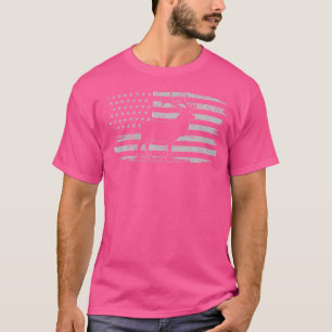 Hjort American Flagga Buck Stag Hunting Patriotic T Shirt