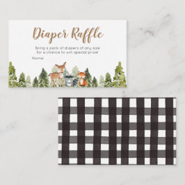 Hjort animal äventyr Baby Shower Diaper Raffle Tilläggskort