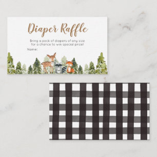 Hjort animal äventyr Baby Shower Diaper Raffle Tilläggskort
