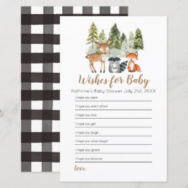 Hjort animal äventyr Baby Shower Önskemål för Baby