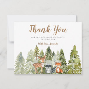 Hjort animal äventyr Camper Baby Shower Tack Kort