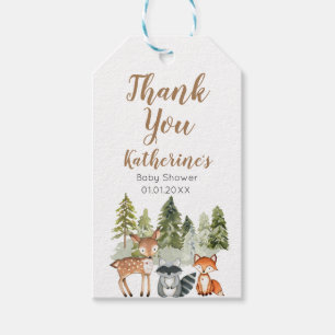 Hjort animal äventyr Camper Baby Shower Tack Presentetikett