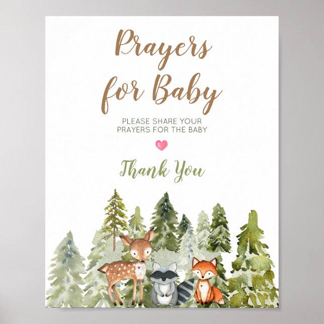 Hjort animal äventyr Camper Prayers for Baby Pos Poster (Framsidan)