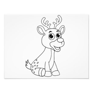 Hjort Animal Fawn Baby Young Animal Cute Postcard Fototryck