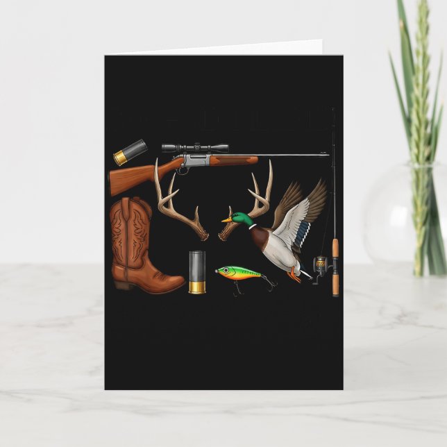 Hjort Anka Fiske Jakt Hej Jakt Säsong Kristus Kort (Framsida)