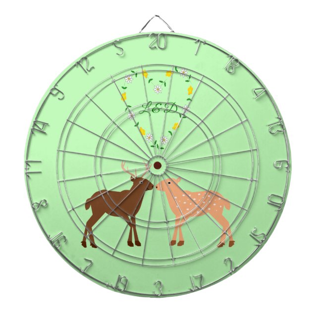 Hjort Anpassningsbar för par och Daisy Heart Darttavla (Framsidan)