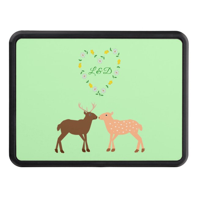 Hjort Anpassningsbar för par och Daisy Heart Dragkroksskydd (Framsidan)