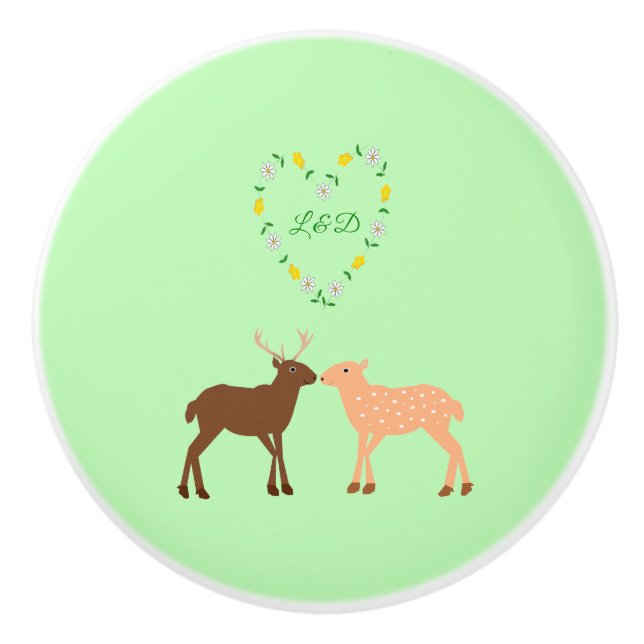 Hjort Anpassningsbar för par och Daisy Heart Knopp (Framsidan)