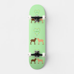 Hjort Anpassningsbar för par och Daisy Heart Mini Skateboard Bräda 18,5 Cm