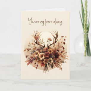 Hjort Antler Autumn Bouquet Kort