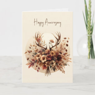 Hjort Antler Autumn Bouquet Kort