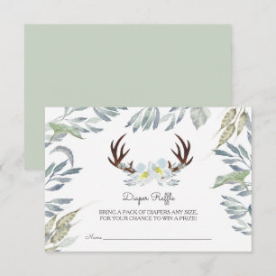 Hjort Antler Boy Shower Raffle Inbjudningar