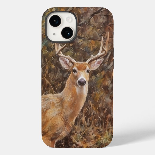 Hjort Antler Buck Vild Hjort Art Phone Case (Baksida)