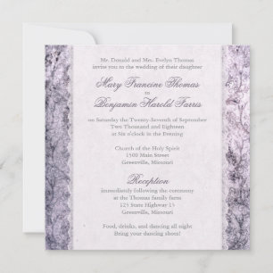 Hjort Antler Damask Lilac Lila Bröllop Inbjudningar