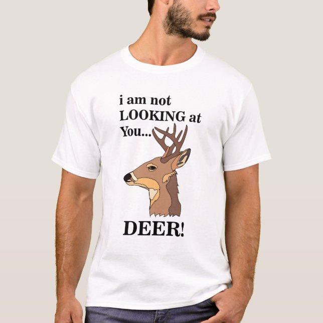 Hjort Antler Funny T Shirt (Framsida)