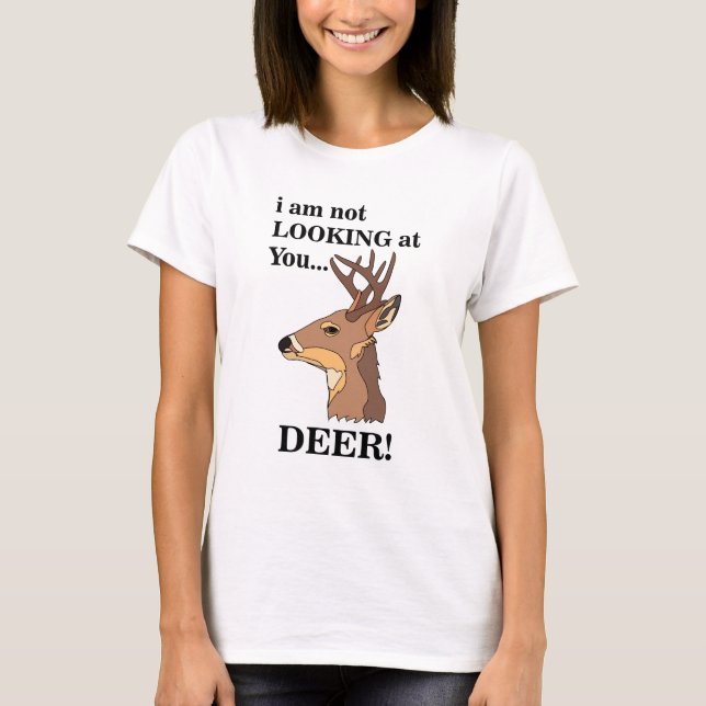 Hjort Antler Funny T Shirt (Framsida)