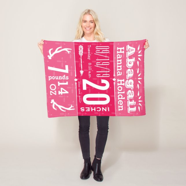 Hjort Antler-pil i någon av Färg Baby-fågelstatter Fleecefilt (På plats)