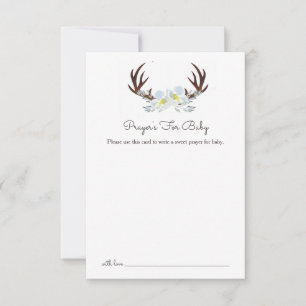 Hjort Antler Prayers for Baby Inbjudningar