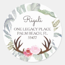 Hjort Antler Rosa ros Returadress