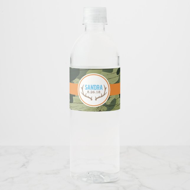 Hjort Antler Vattenflaska Labels Vattenflaskor Etikett (Framsida)