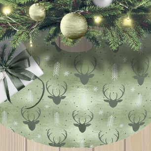 Hjort Antlers Arrows jul Mönster Grönt ID861 Julgransmatta Borstad Polyester