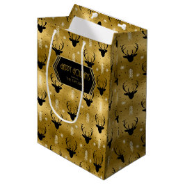 Hjort Antlers Arrows jul Mönster Guld ID861