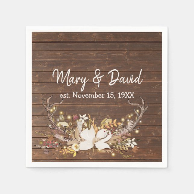 Hjort Antlers årsdag Party Pappersservett (Framsidan)